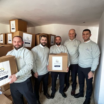Relief aid in  Nablus